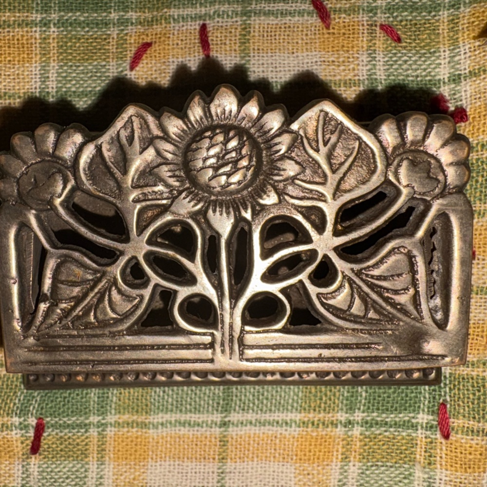 Silver Floral stamp holder